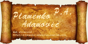 Plamenko Adamović vizit kartica